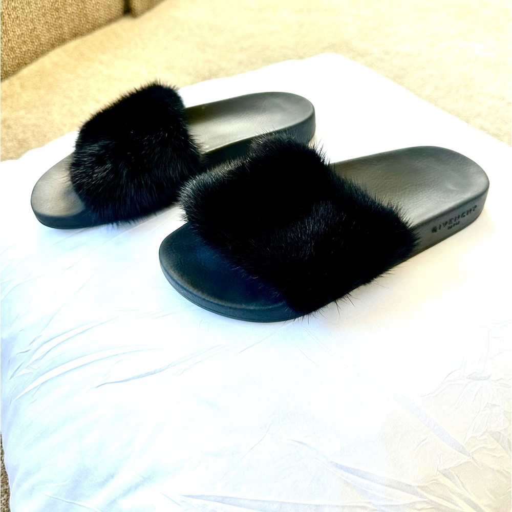 Givenchy Mink Slides. Size 37 (Us Size 7). Authen… - image 2